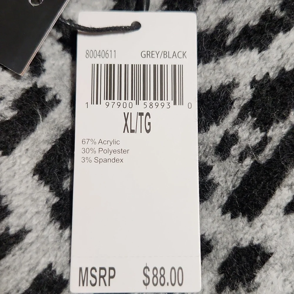 NEW Truth by Republic Leopard Print Sweater - Black and Gray Size XL - Picture 5 of 10